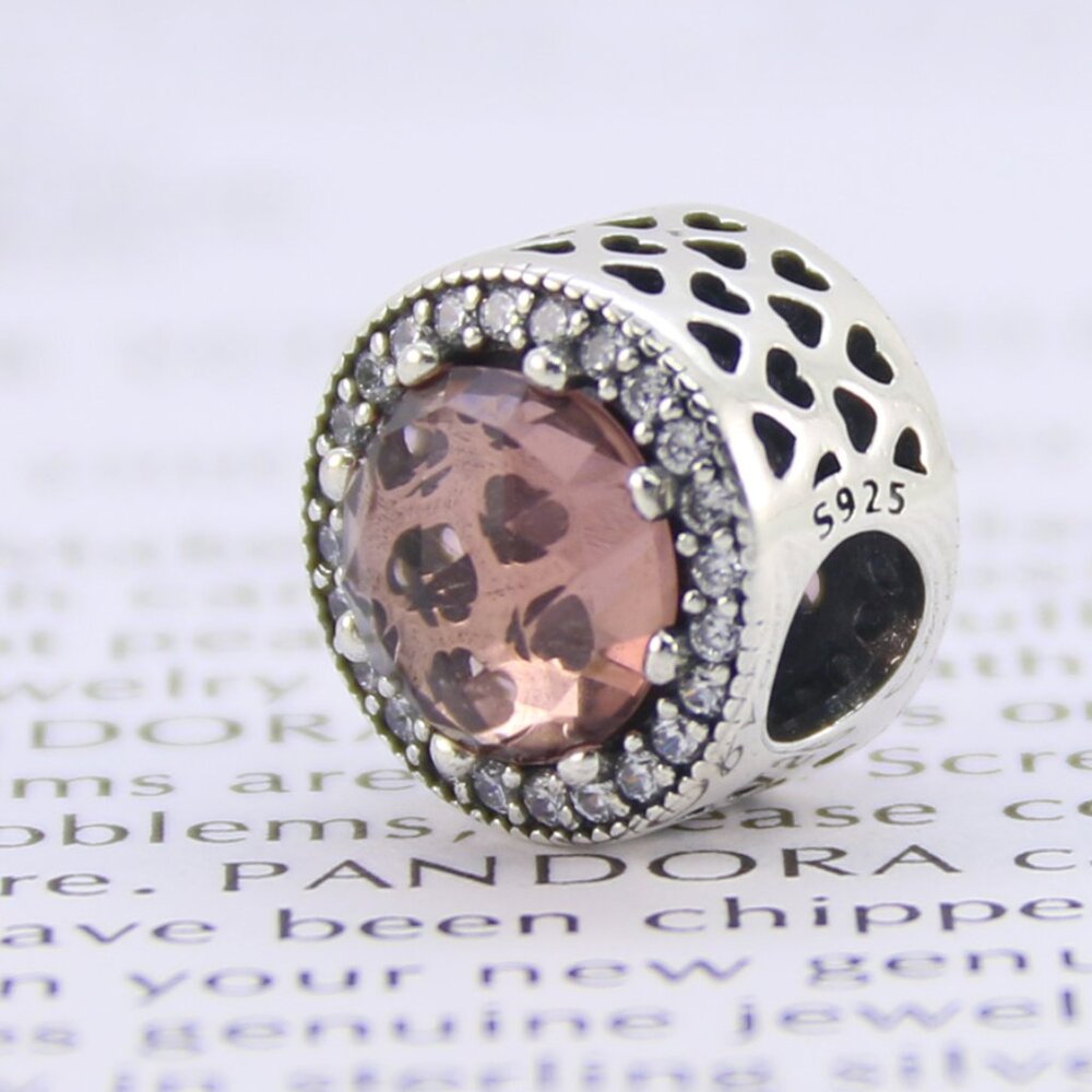 Radiant Hearts Blush Pink Crystals & Clear CZ Pandora Charm End of Season Sale